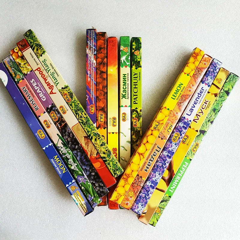 10/25small boxes/lot Natrual Handmade Indian Incense Sticks Mixed Scents for Home White Sage Lavender Joss Stick Incenses