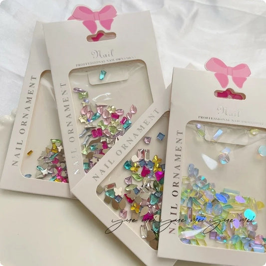100Pcs Sparkle Zircon Rhinestones Translucent Flatback Rhinestone Crystals 3D Nail Art Rhinestones Decorations Manicure Charms