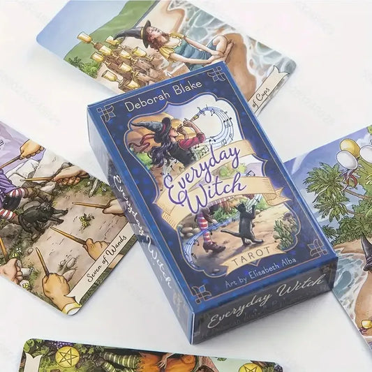 1 Box Everyday Witch Tarot Deck with Guidebook - 78 Card Set, Witchcraft Themed Party Game, Practical Magic Tarot Kit