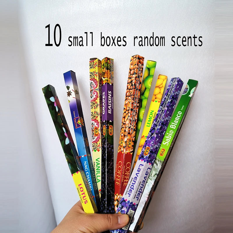 10/25small boxes/lot Natrual Handmade Indian Incense Sticks Mixed Scents for Home White Sage Lavender Joss Stick Incenses
